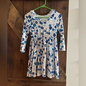 Tea Collection Blue and Cream Patterned Dress